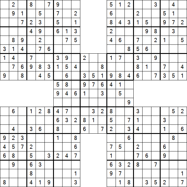 Samurai Sudoku - Fácil