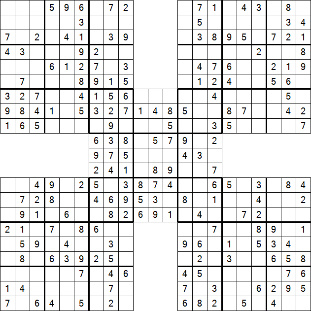 Samurai Sudoku - Fácil