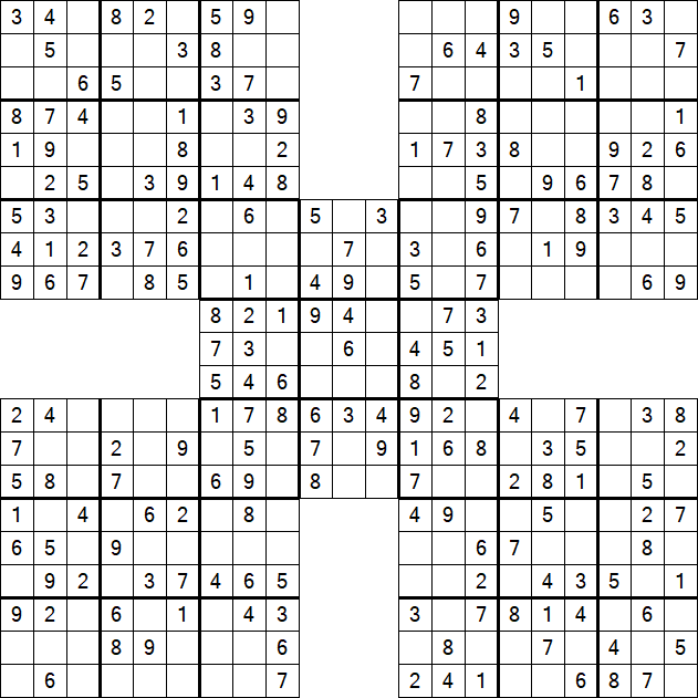 Samurai Sudoku - Fácil