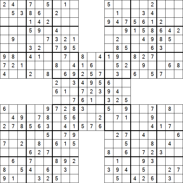 Samurai Sudoku - Fácil