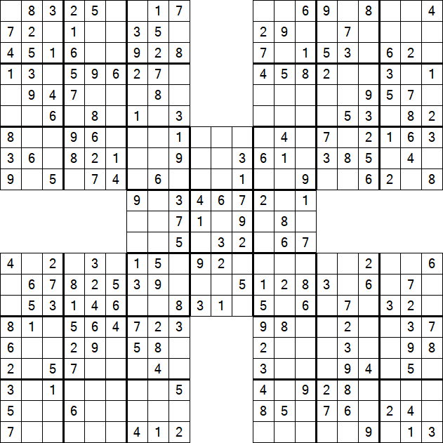 Samurai Sudoku - Fácil
