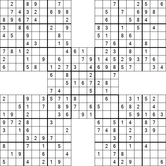 Samurai Sudoku - Fácil