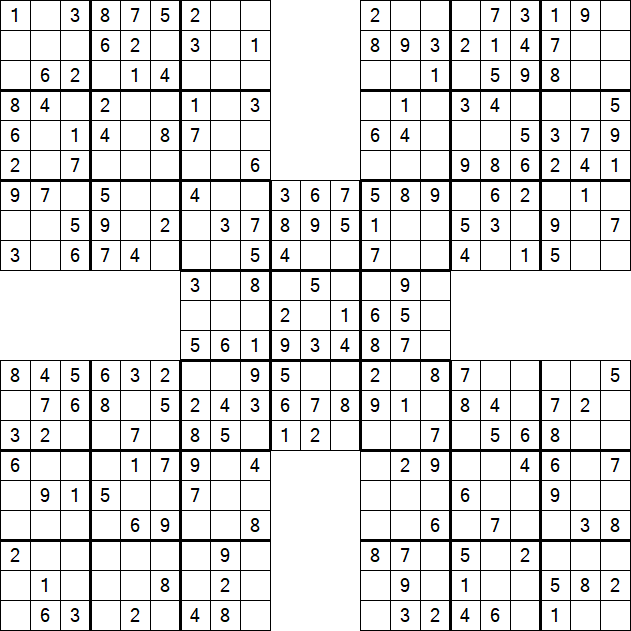 Samurai Sudoku - Fácil