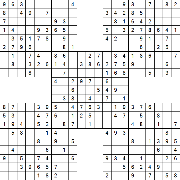 Samurai Sudoku - Fácil