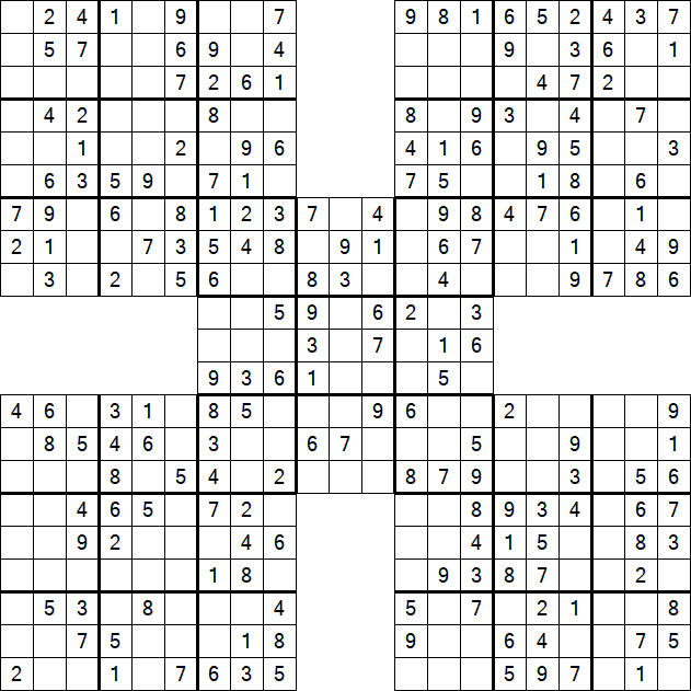 Samurai Sudoku - Simple