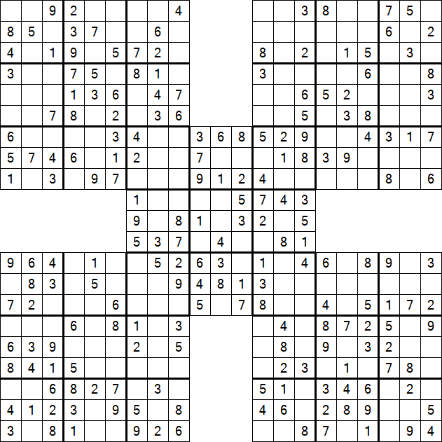 Samurai Sudoku - Fácil