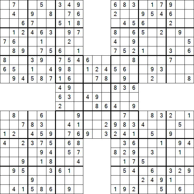 Samurai Sudoku - Fácil