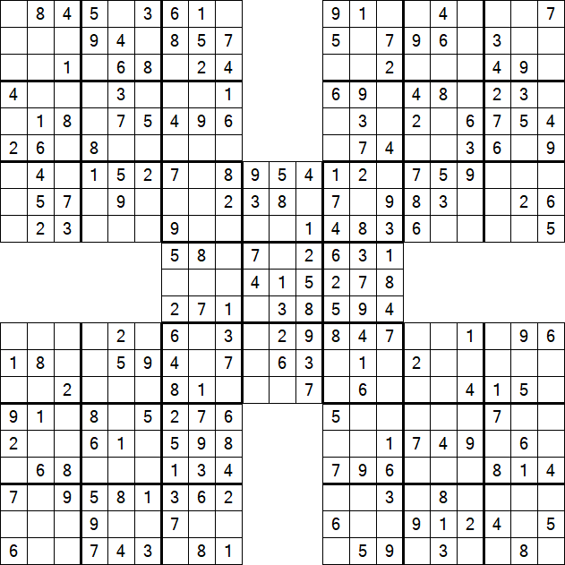Samurai Sudoku - Simple
