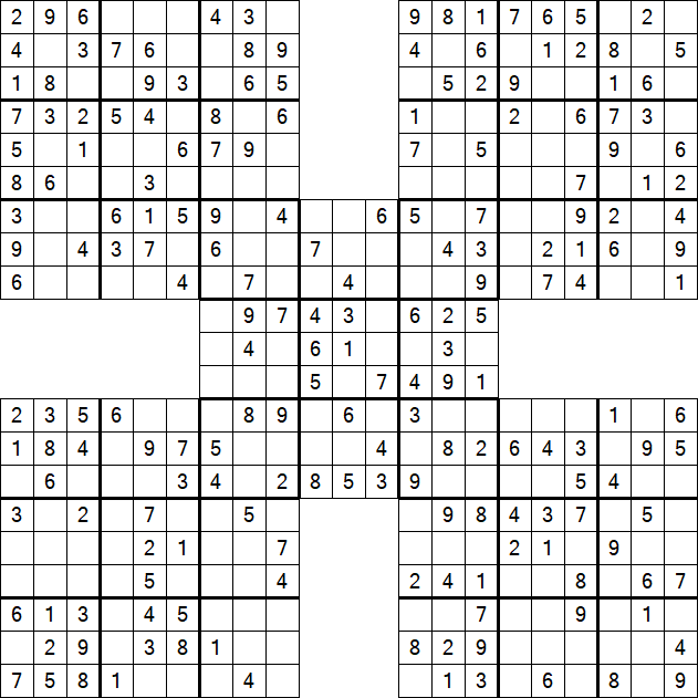 Samurai Sudoku - Easy