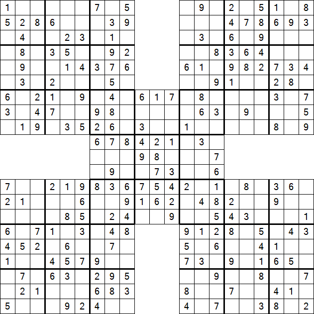 Samurai Sudoku - Easy