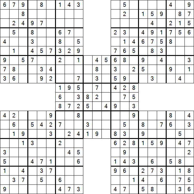 Samurai Sudoku - Easy