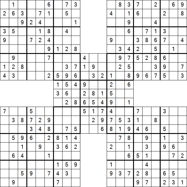 Samurai Sudoku - Easy