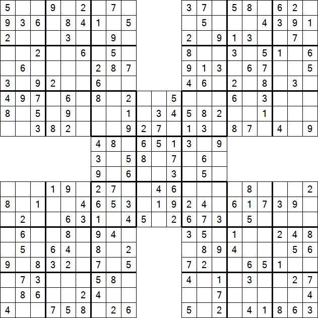 Samurai Sudoku - Easy
