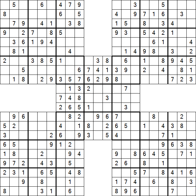 Samurai Sudoku - Easy