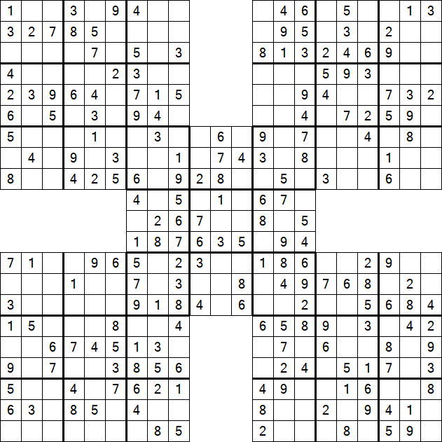 Samurai Sudoku - Easy
