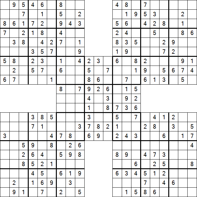 Samurai Sudoku - Easy