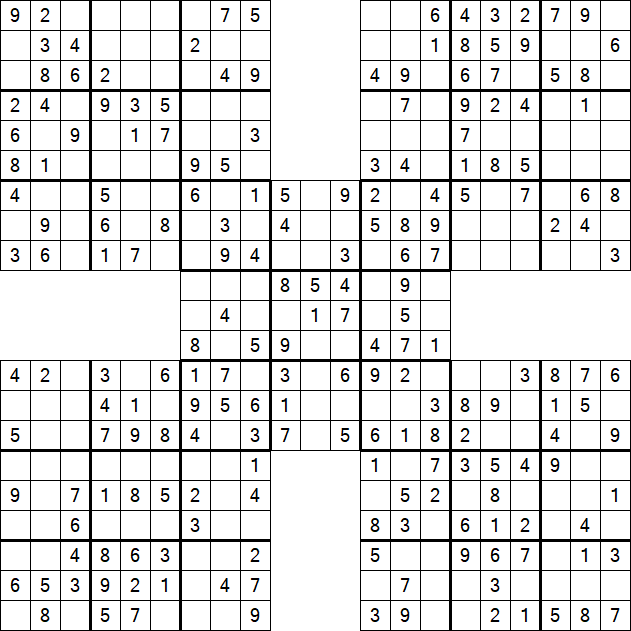 Samurai Sudoku - Easy