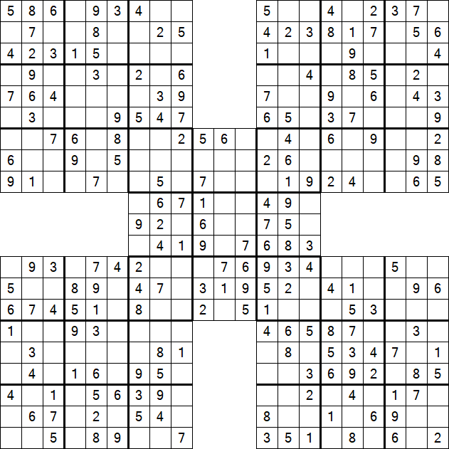 Samurai Sudoku - Easy