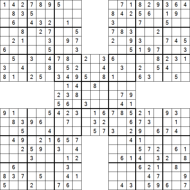 Samurai Sudoku - Simple