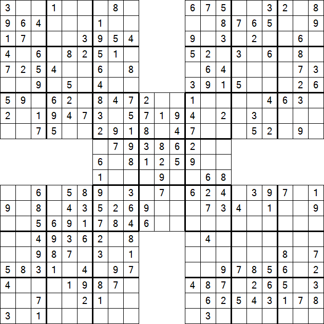 Samurai Sudoku - Easy