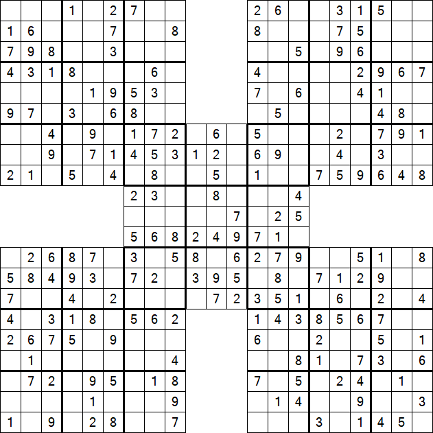 Samurai Sudoku - Easy
