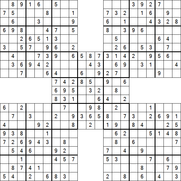 Samurai Sudoku - Easy