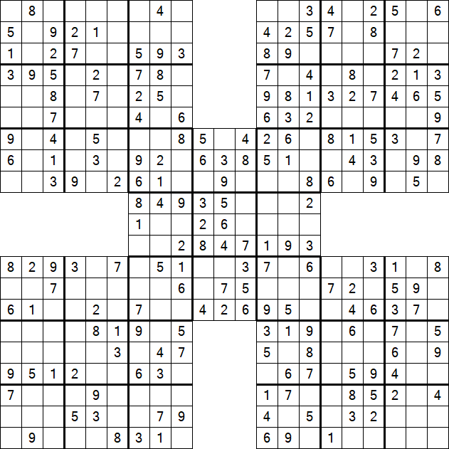 Samurai Sudoku - Easy