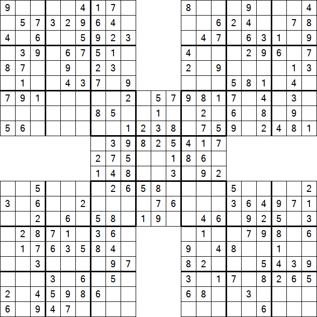 Samurai Sudoku - Easy