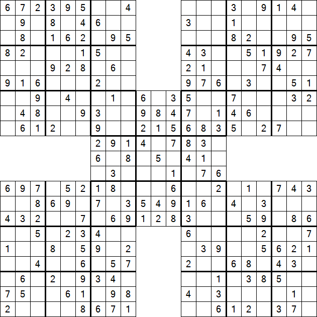 Samurai Sudoku - Easy