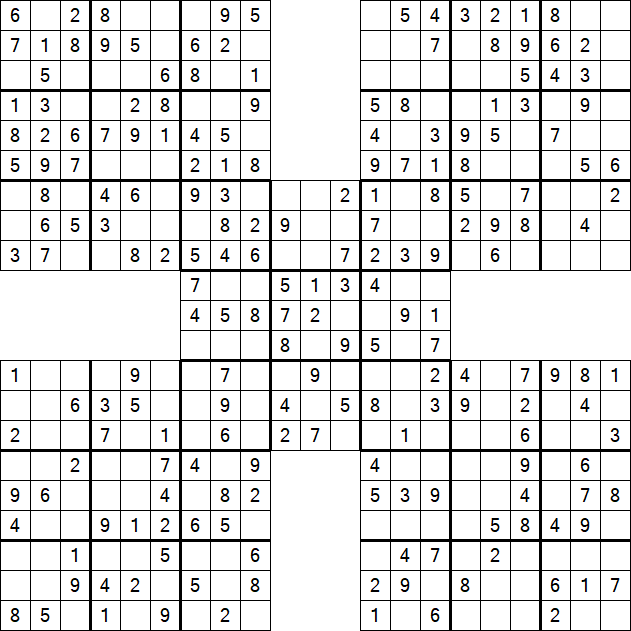 Samurai Sudoku - Easy