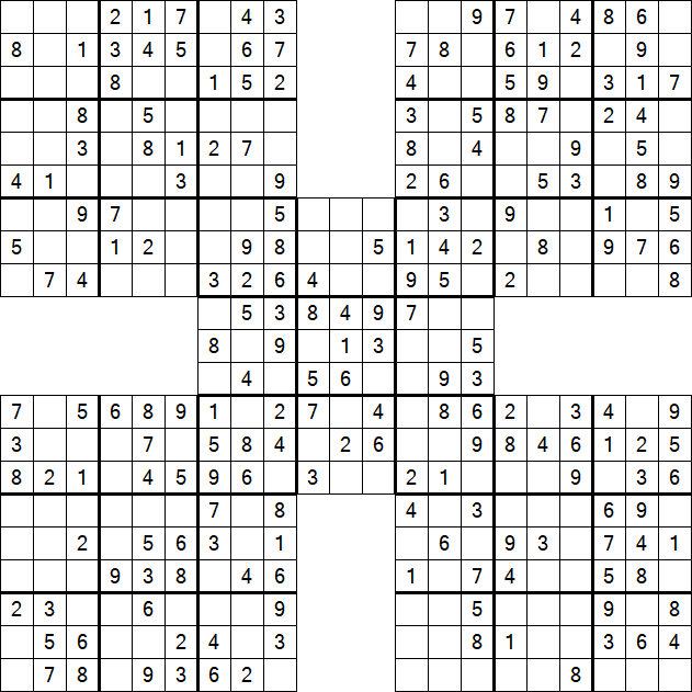 Samurai Sudoku - Easy