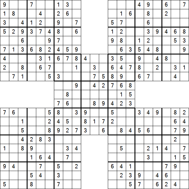 Samurai Sudoku - Easy