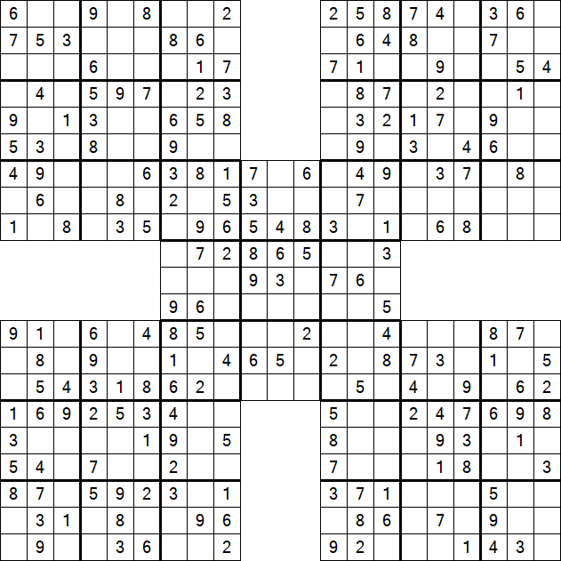 Samurai Sudoku - Easy