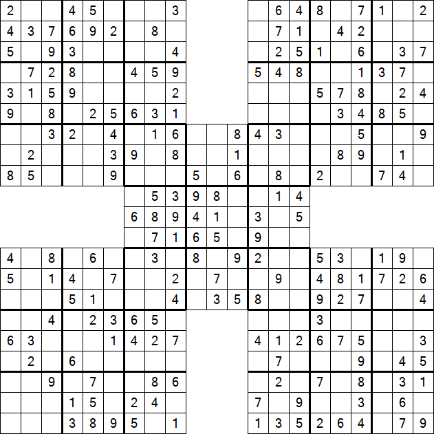 Samurai Sudoku - Easy