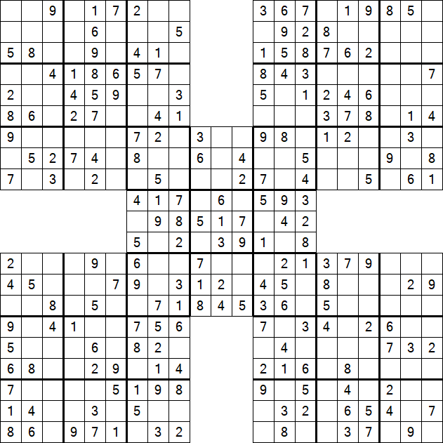 Samurai Sudoku - Easy