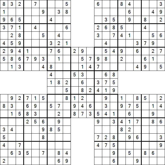 Samurai Sudoku - Fácil
