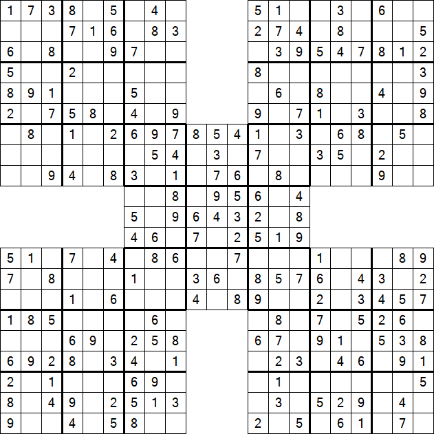 Samurai Sudoku - Easy
