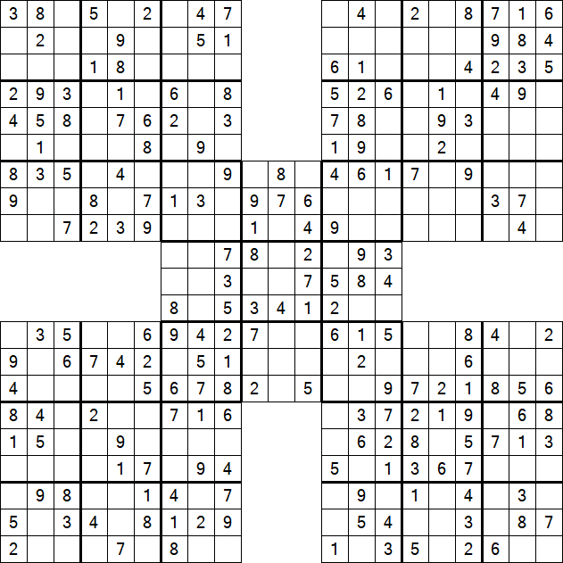 Samurai Sudoku - Easy