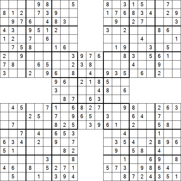 Samurai Sudoku - Easy
