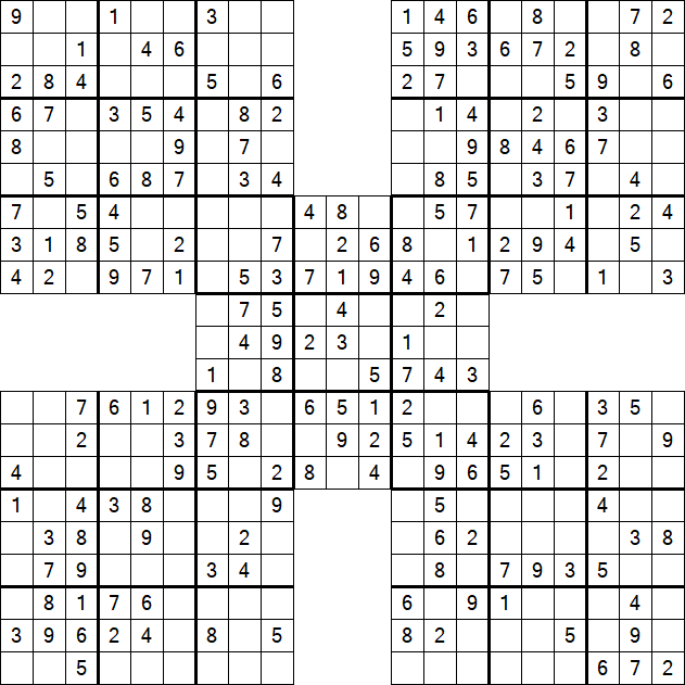 Samurai Sudoku - Easy