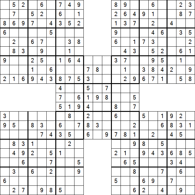 Samurai Sudoku - Easy