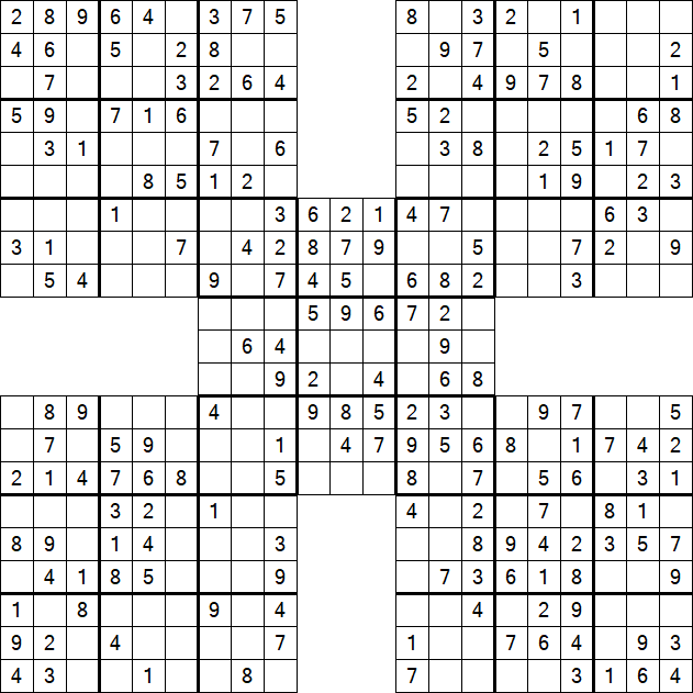 Samurai Sudoku - Fácil