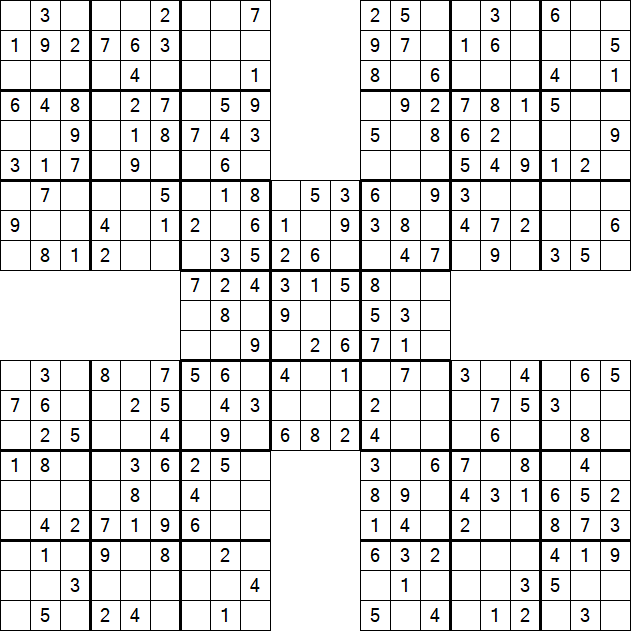 Samurai Sudoku - Easy