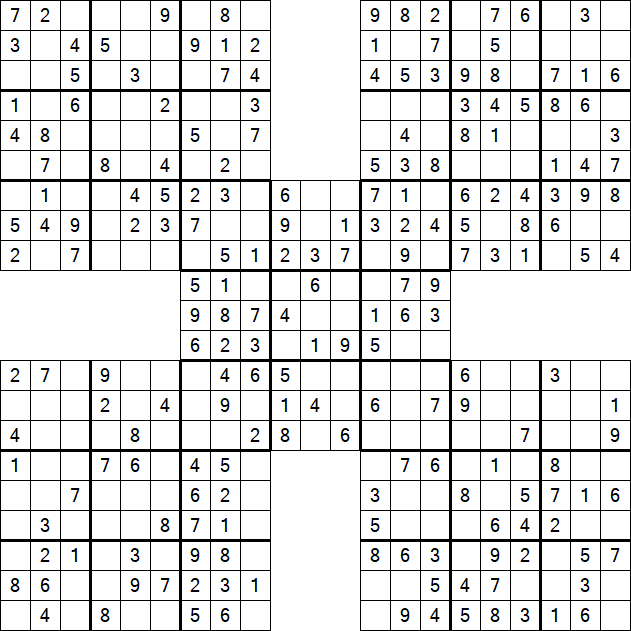 Samurai Sudoku - Simple