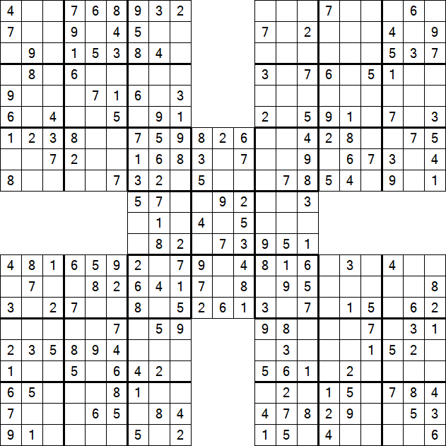 Samurai Sudoku - Easy