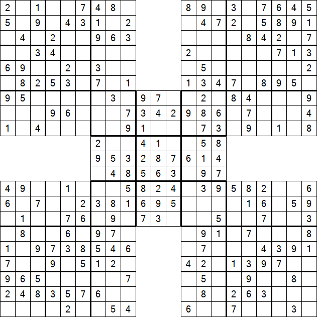 Samurai Sudoku - Easy