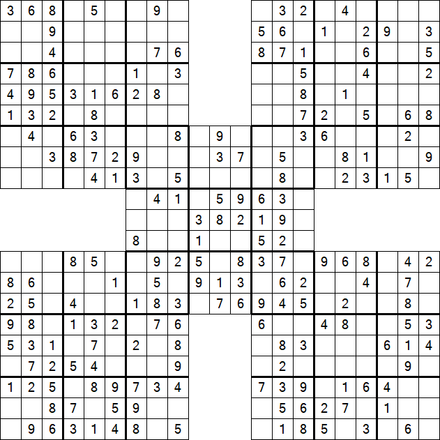 Samurai Sudoku - Easy