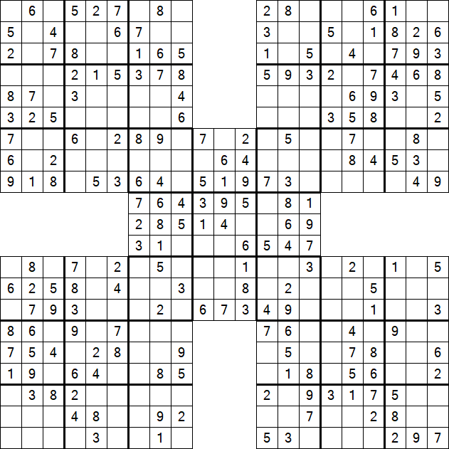 Samurai Sudoku - Easy