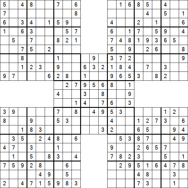 Samurai Sudoku - Einfach