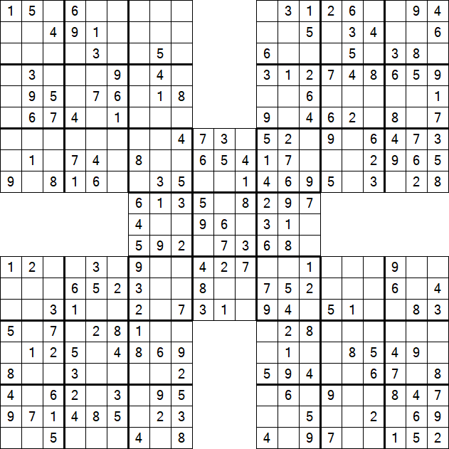 Samurai Sudoku - Simple